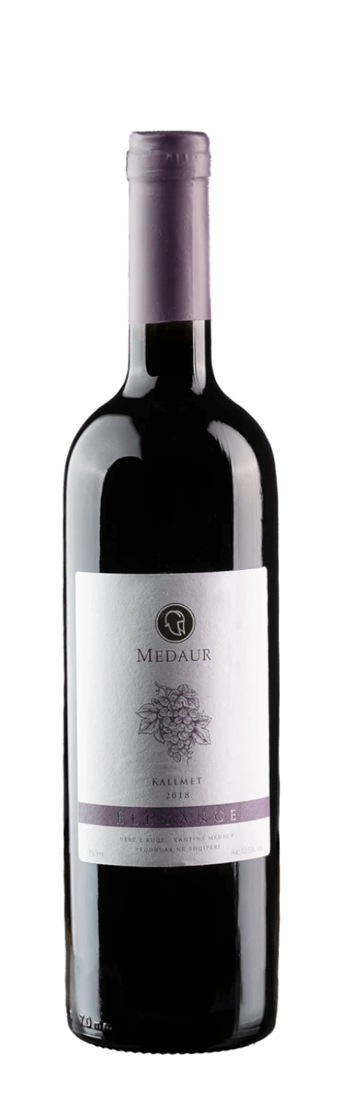 Albanian red wine bottle Kallmet Elegance 2018 - 12,5% vol. - MEDAUR Winery - Me Zemër online shop