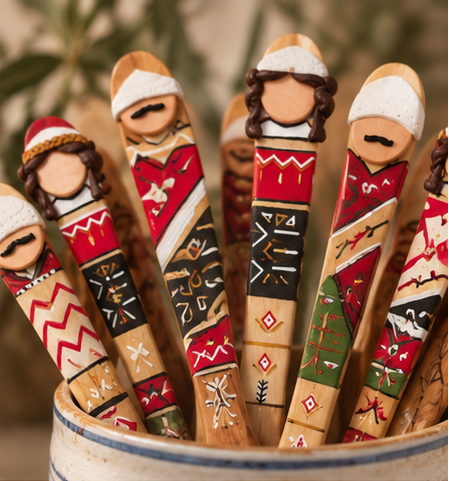 Trashëgimi – Hand-Painted Wooden Spoon