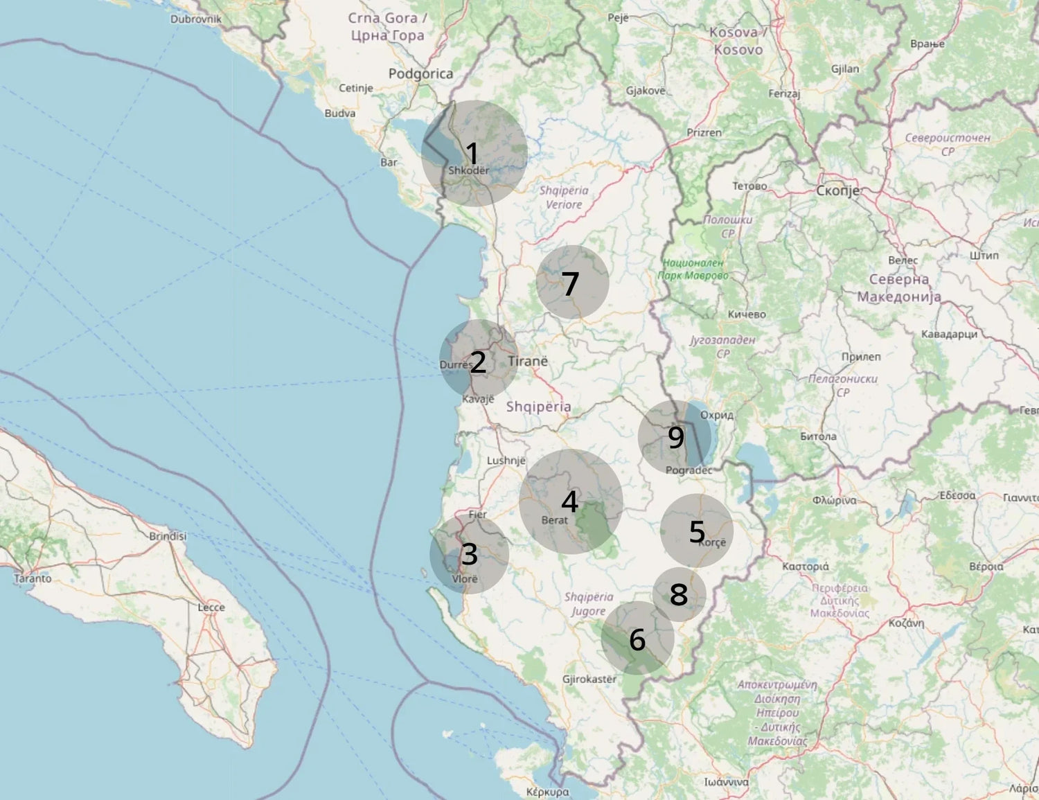 Albania wine map